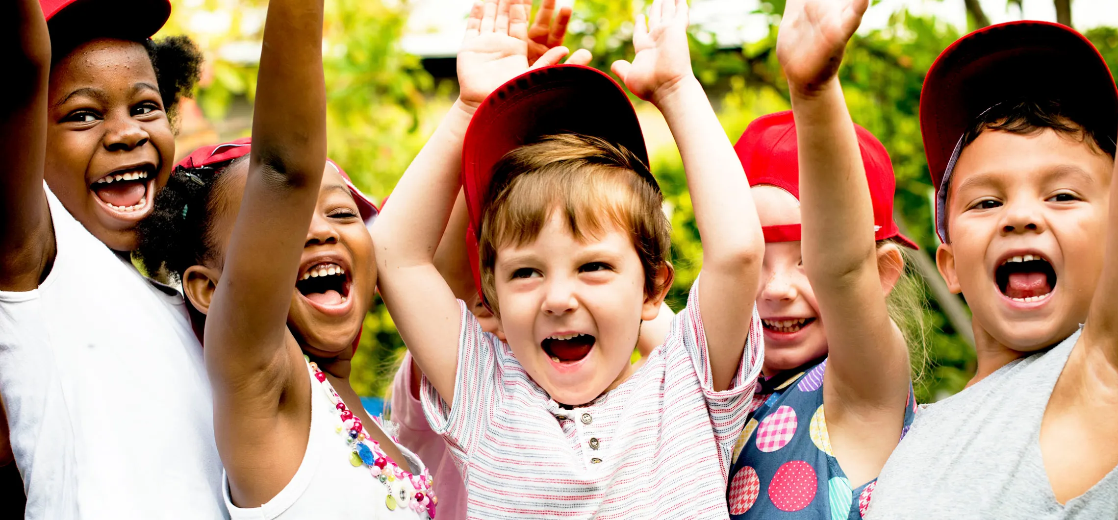 cheering children
