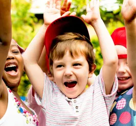 cheering children