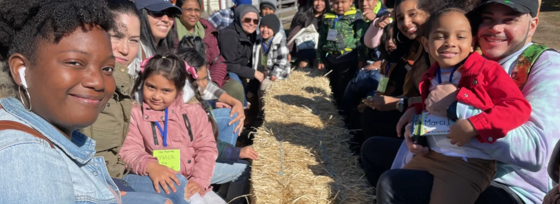 Hay ride on an apple picking trip